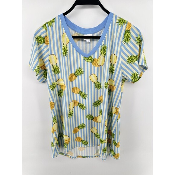 Lularoe V-Neck Christy T  Size L-  Pineapple - Picture 1 of 4